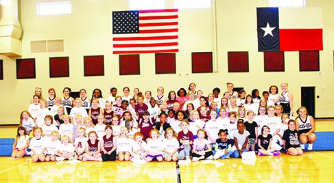 Several young hopeful cheer students in grades K-6 attended the annual cheer clinic hosted by the AHS varsity cheer squad. The little cheer participants will perform with the varsity cheerleaders at Atlanta’s Homecoming game on Oct. 17.