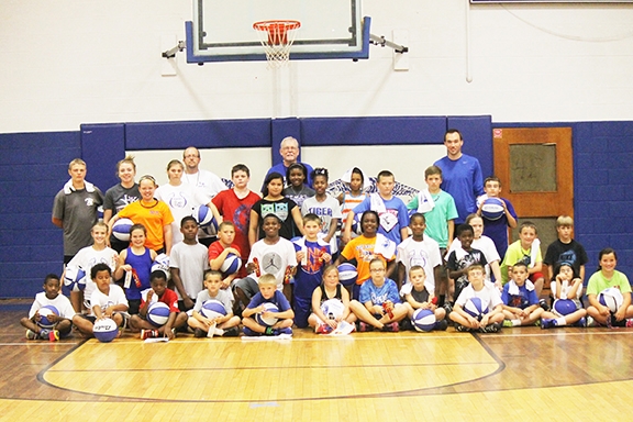 Young Linden-Kildare athletes gather for a group shot after the 3-day basketball camp wraps up. More than 35 kids attended the camp held at L-K High School.