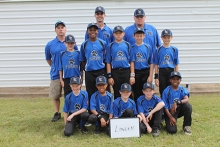 Linden’s Dixie Youth baseball team gathers for a photo during the Opening Ceremonies.