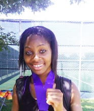 Atlanta graduate, Jasmine Rowe, poses with her gold medal that she won at the endeavor games in Edmond, Okla.