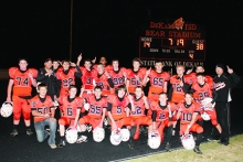 MUMS’s eighth grade football team poses for a group photo after beating DeKalb and being crowned district champs. The champs are, in no particular order: Jake Warren, Hunter Brannon, Colton Clayton, Cody Moore, Garrett Beckham, Walker Kennedy, Austin Lawrence, Coach Kimble, Connor Bingham, Jordan Wiley, Tyler Nolen, Hunter Fitts, Kody Nicholls, Dalton Howell, Jeffery Burton, T.J. Stagner, Hunter Oliver, David Price, Easton Fincher, Dylan Walraven, Caleb Murray, Isaiah Stiger, Coach Stringer and Easton Finch