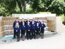 Queen City FFA members who attended the FFA convention are on bottom row (L to R) Kendall Nichols, Shelby Weerts, Easton Droddy, Cody Ball, Rianna Granberry and Emily Owens. Back row from (L to R) Trent Granderson, Dillon Campbell, Ty Ball, Austin Knuckles, Blaken Underwood.